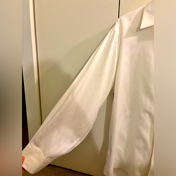 Lands End Men's Tailored Fit No Iron Solid Supima Cotton Oxford Dress Shirt - Picture 3 of 9